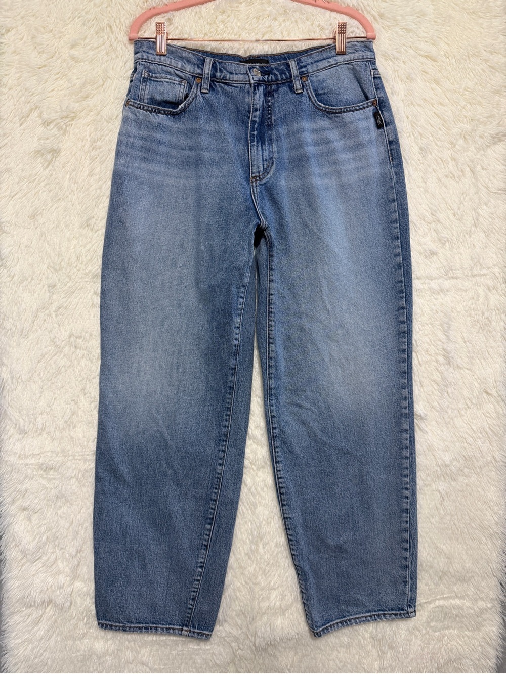 Silver Jeans Co Womens Dad Jeans Loose Fit High Rise Size 28/30 Light Wash Denim